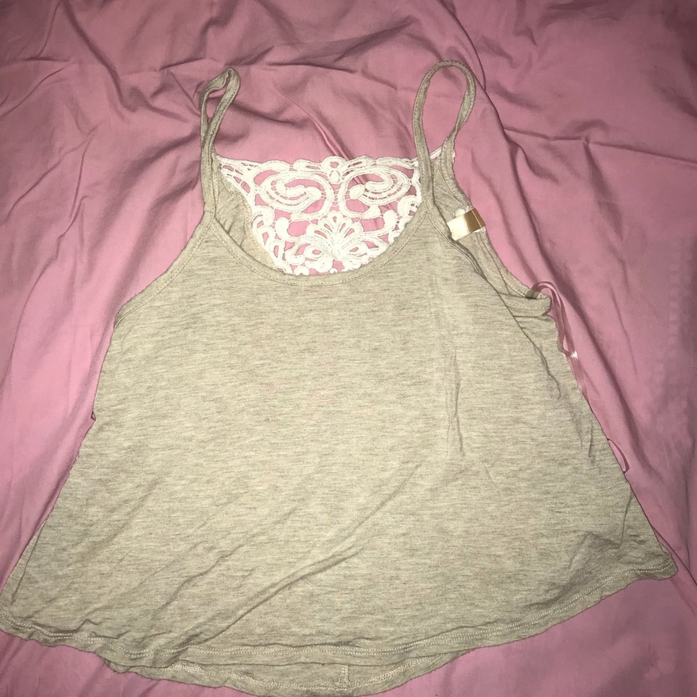 Tan lace tank top
